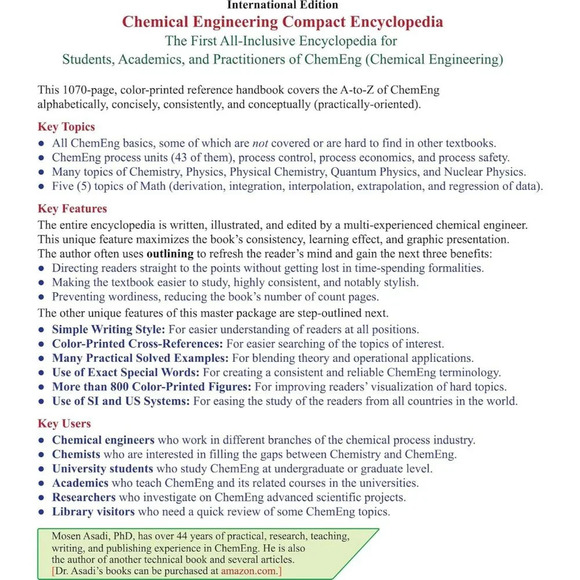 Chemical Engineering Compact Encyclopedia Textbook By Mosen Asadi PhD - Picture 5 of 5